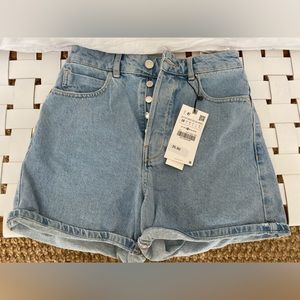 Zara High Rise Mom Short Sz 6